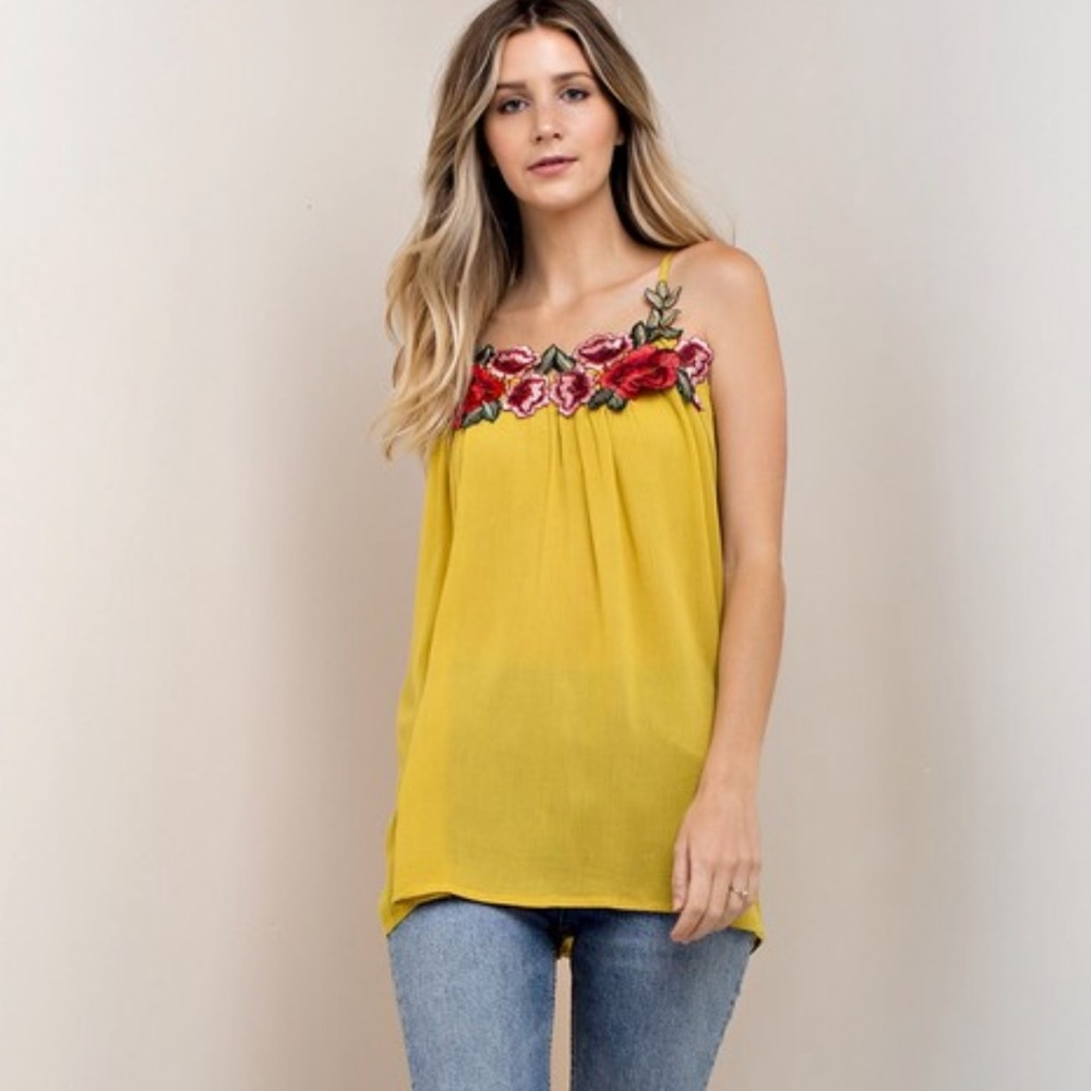 Floral Embroidered Tank - Picture 2 of 2